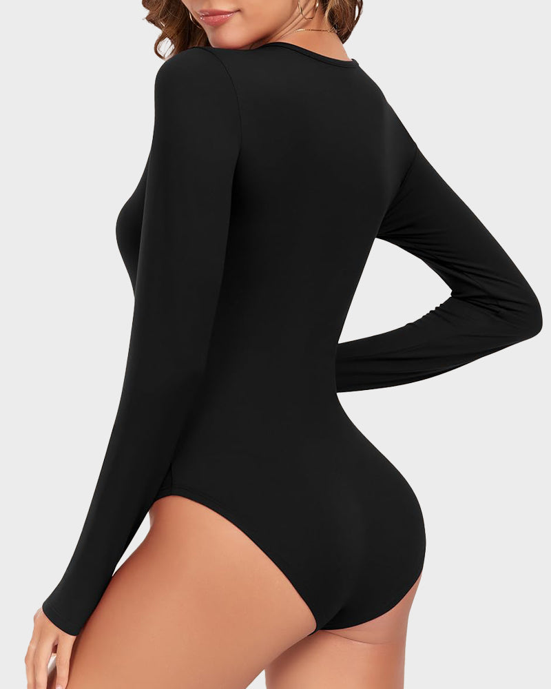 Seamless Long Sleeve V-Neck Bodysuit