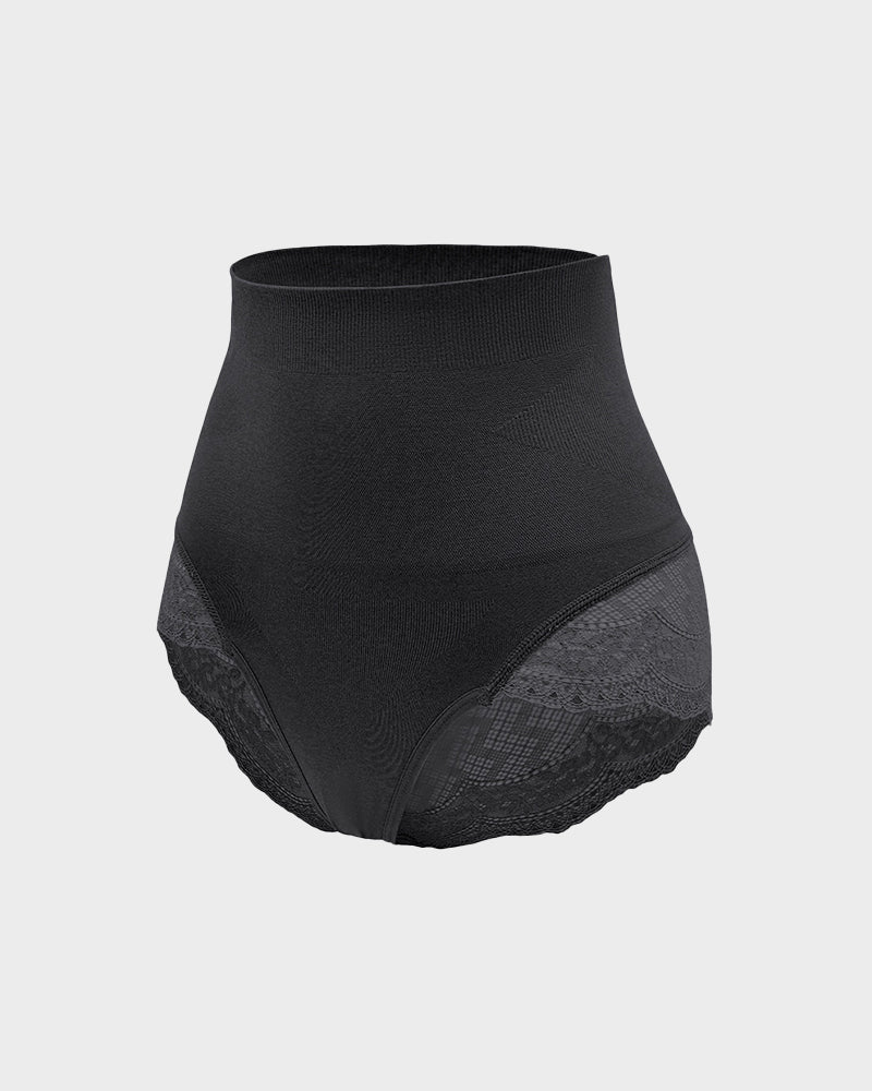 High Waist Lace Mesh Tummy Control Shaping Panty