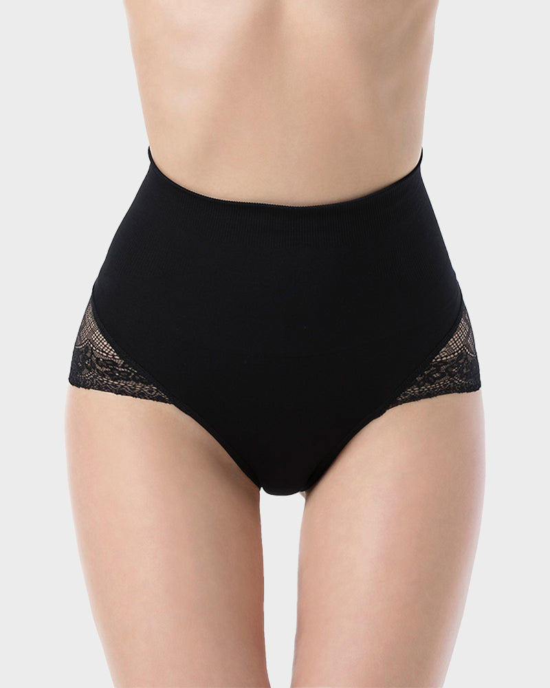 High Waist Lace Mesh Tummy Control Shaping Panty