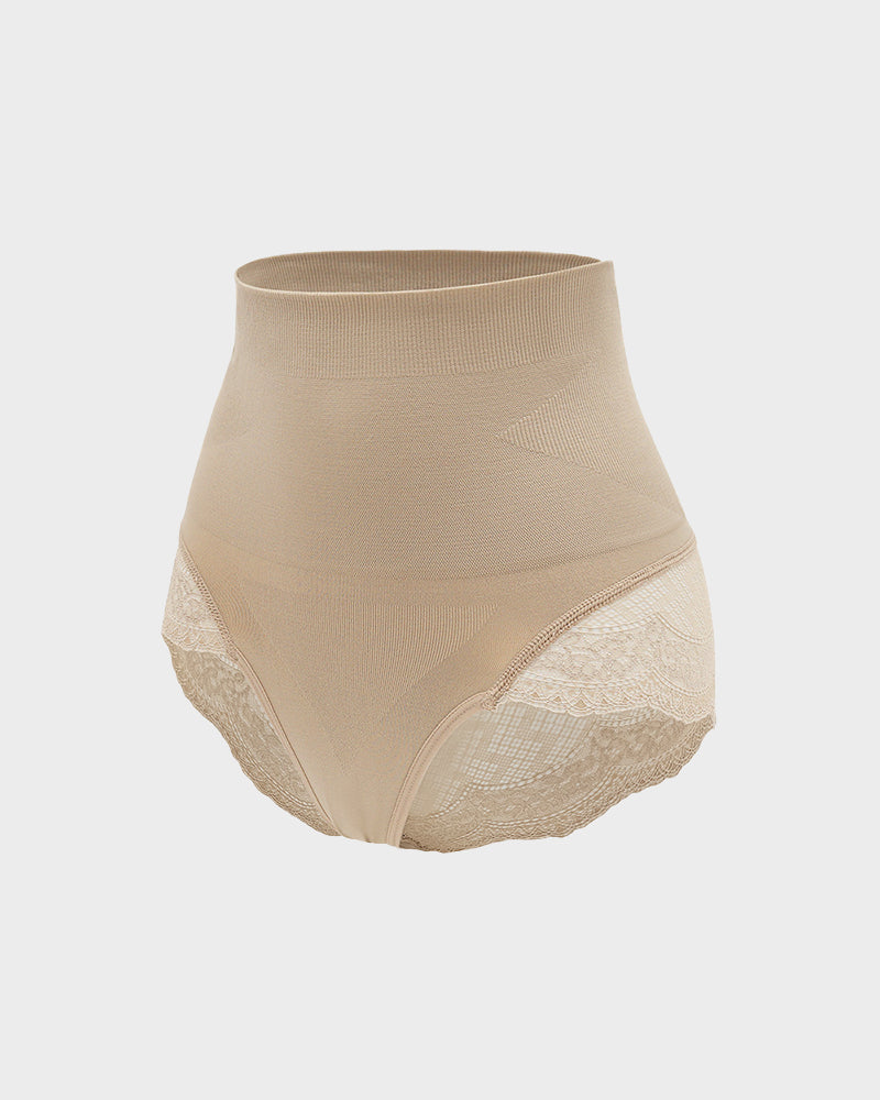 High Waist Lace Mesh Tummy Control Shaping Panty