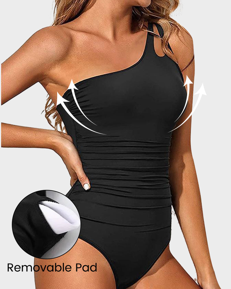 Elegance One-Shoulder Sculpting Swimsuit