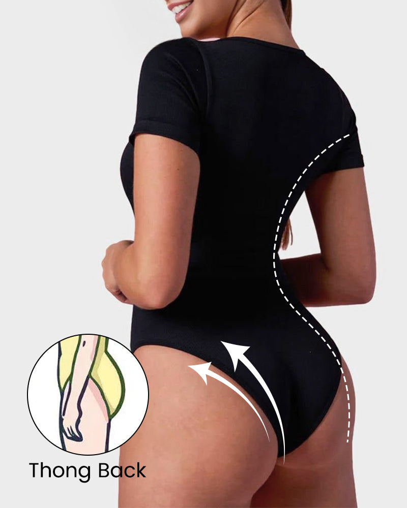 Square Neck Thong Bodysuit