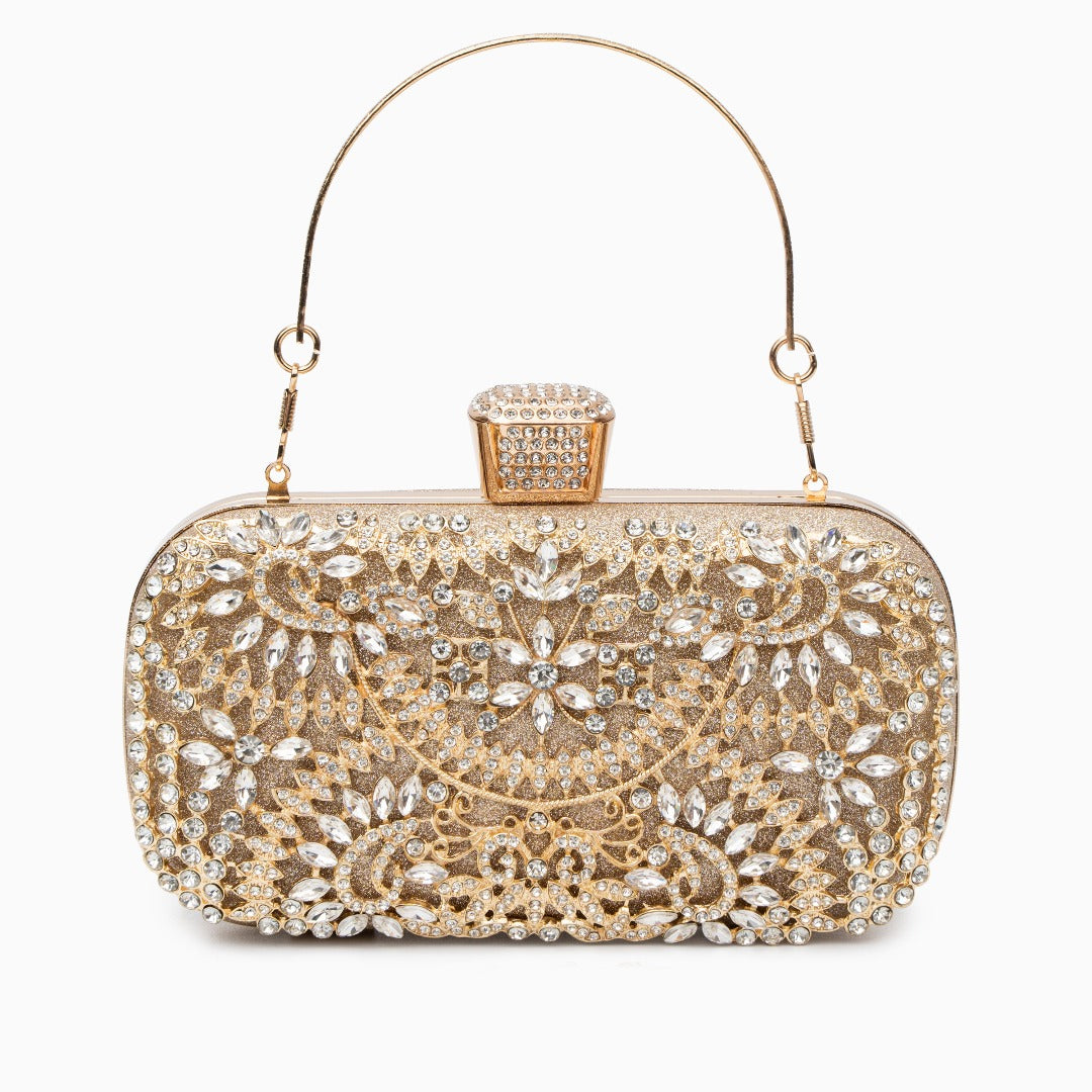 Dazzling Flower Crystal Evening Clutch Bag