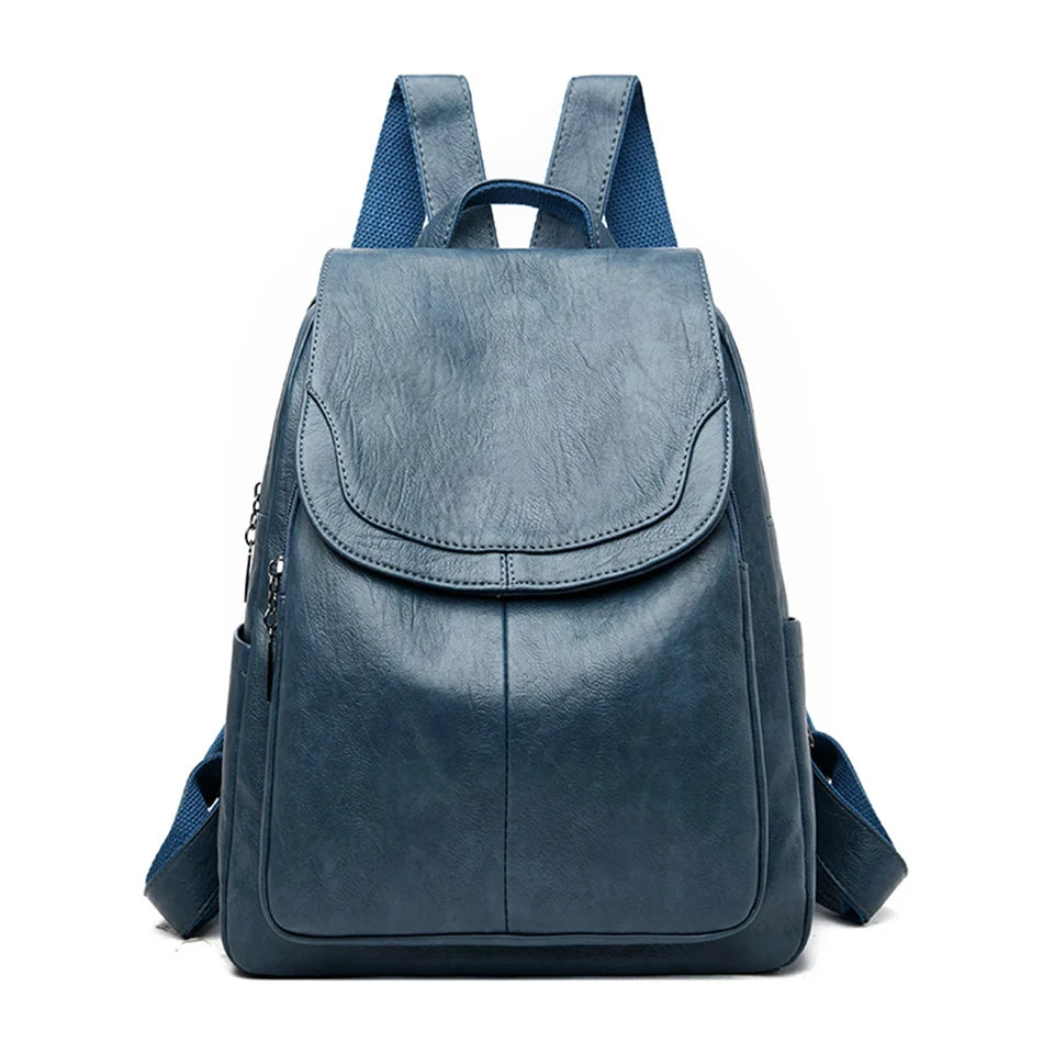 AriaGuard Mini Anti-Theft Leather Backpack