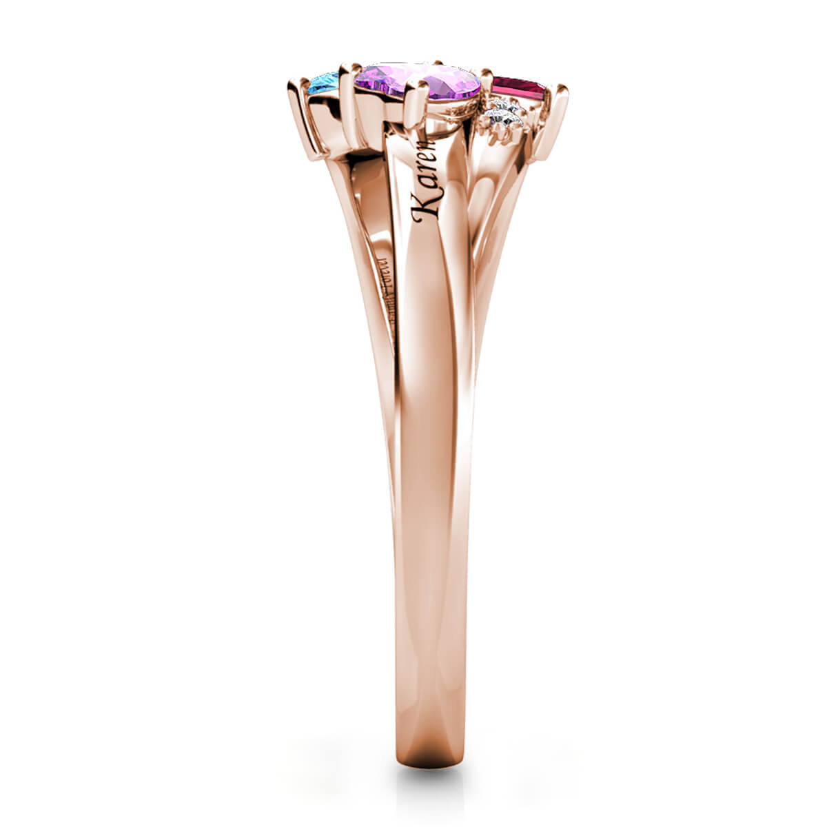 18K Rose Gold Personalised Zircon Ring
