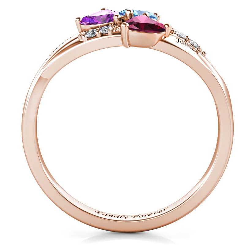 18K Rose Gold Personalised Zircon Ring
