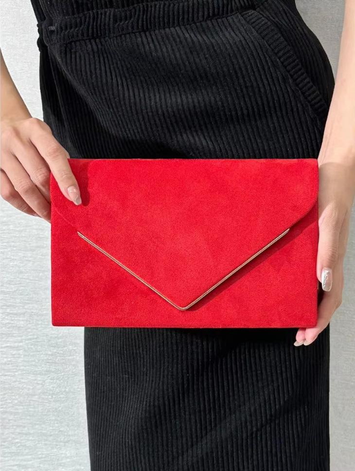 Noctura Suede Velvet Envelope Clutch