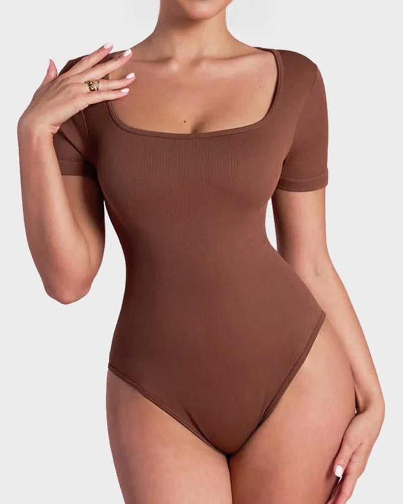 Square Neck Thong Bodysuit