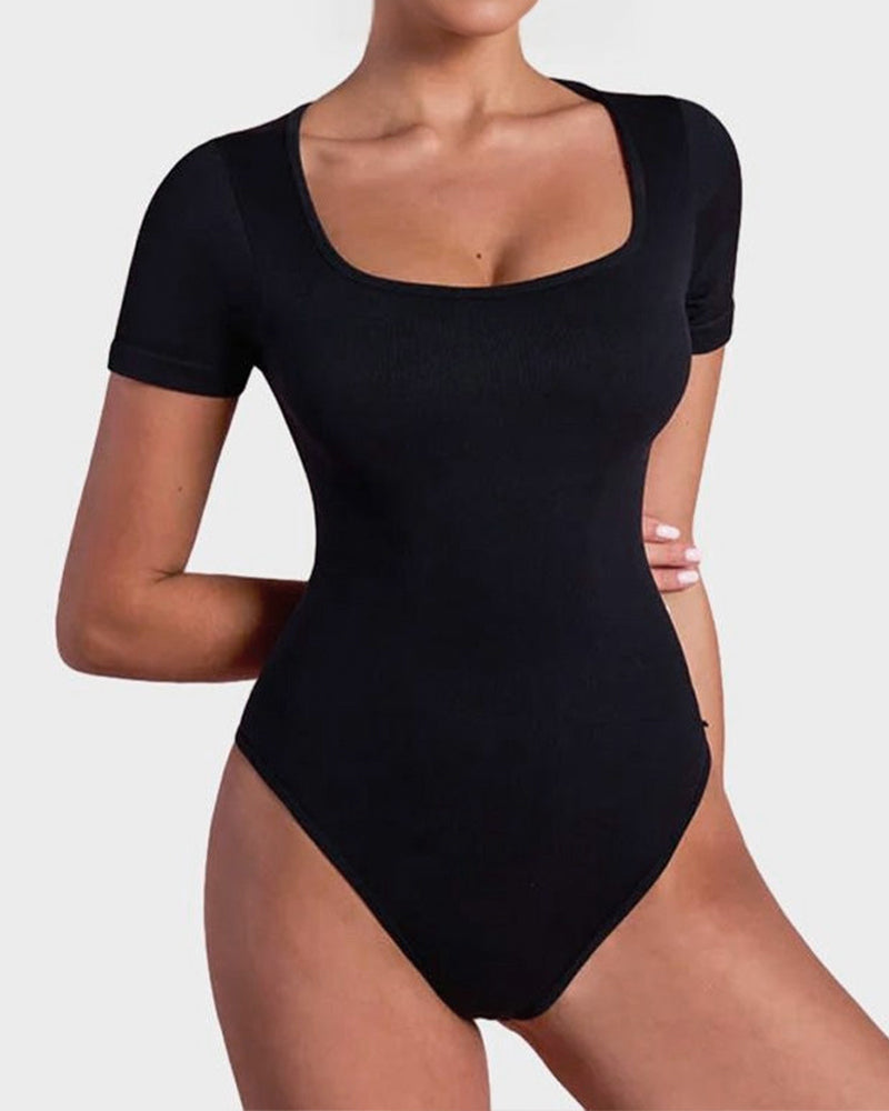 Square Neck Thong Bodysuit
