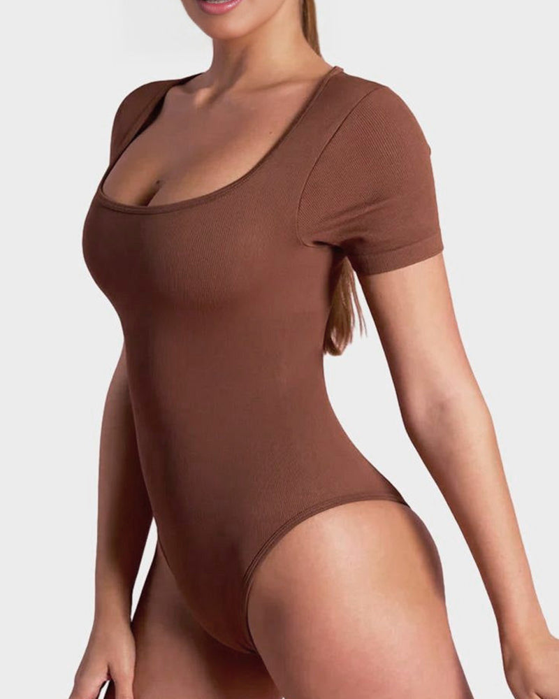 Square Neck Thong Bodysuit