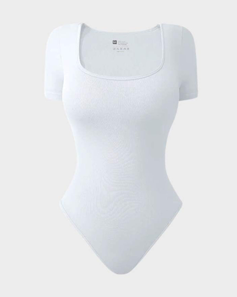 Square Neck Thong Bodysuit