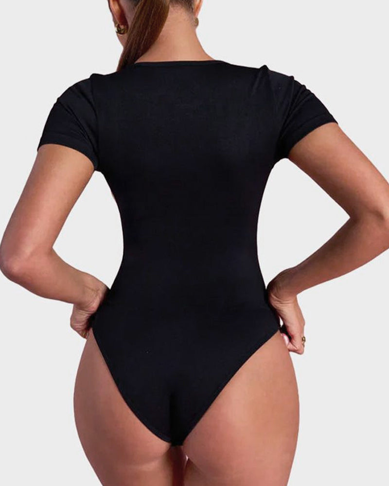 Square Neck Thong Bodysuit