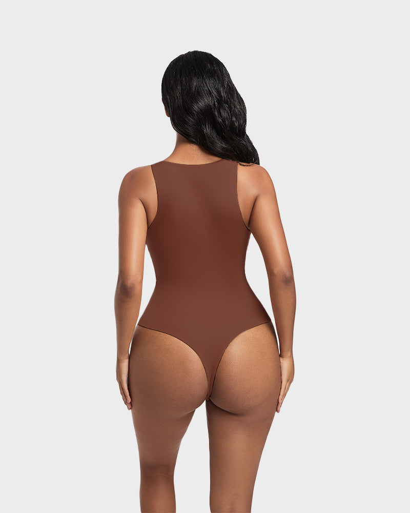 Elegance Sculpt Seamless Halter Neck Thong Bodysuit