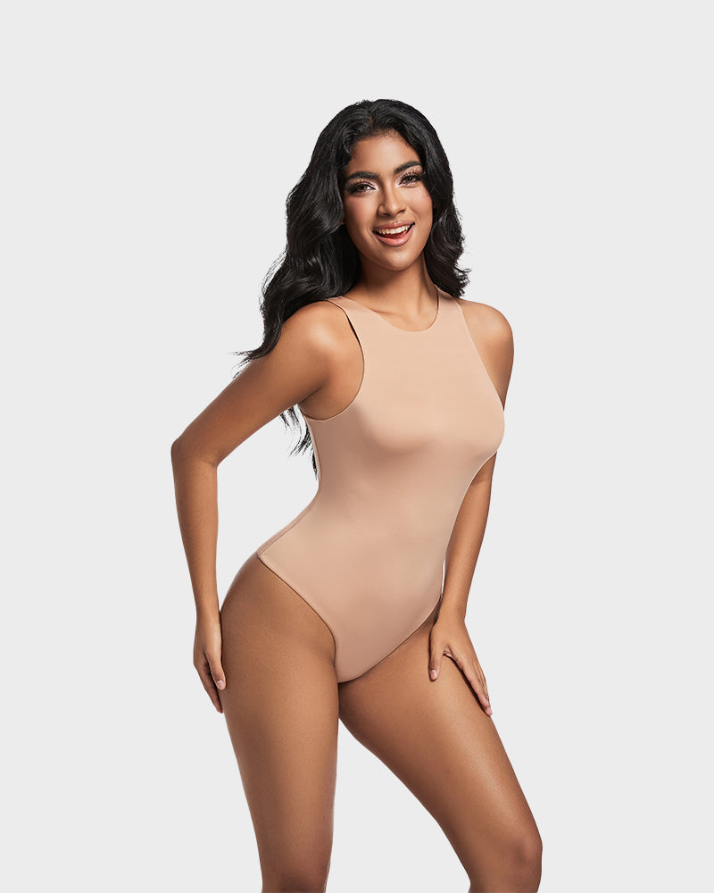Elegance Sculpt Seamless Halter Neck Thong Bodysuit
