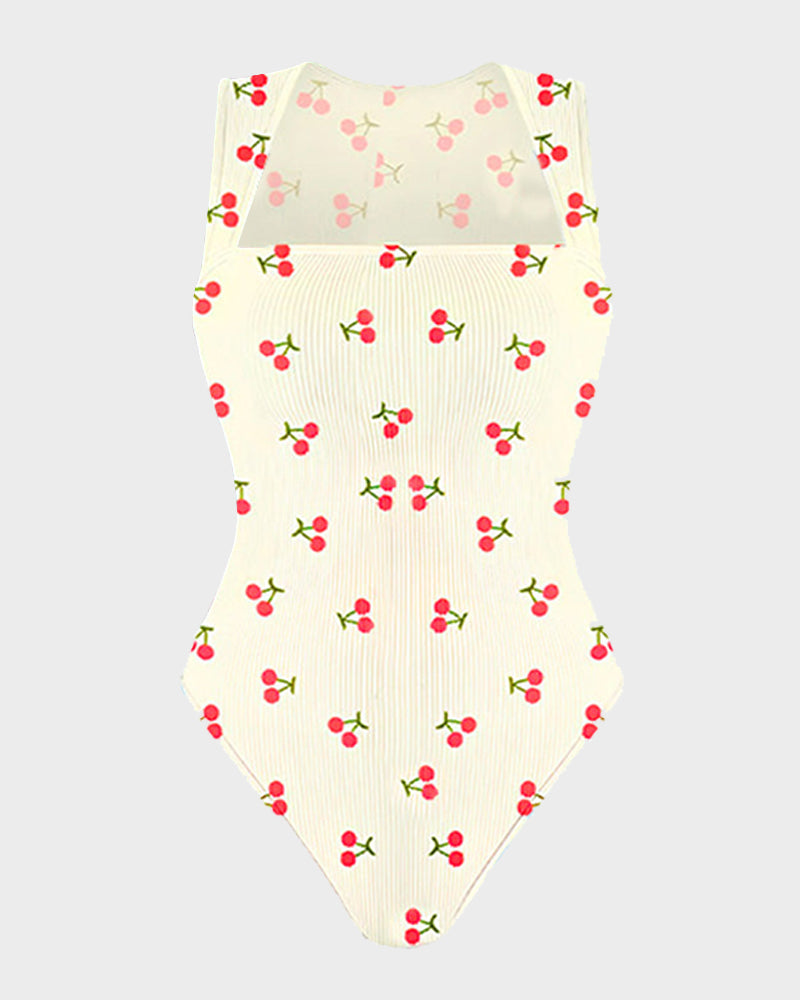 Chic Ribbed Square Neck Bodysuit