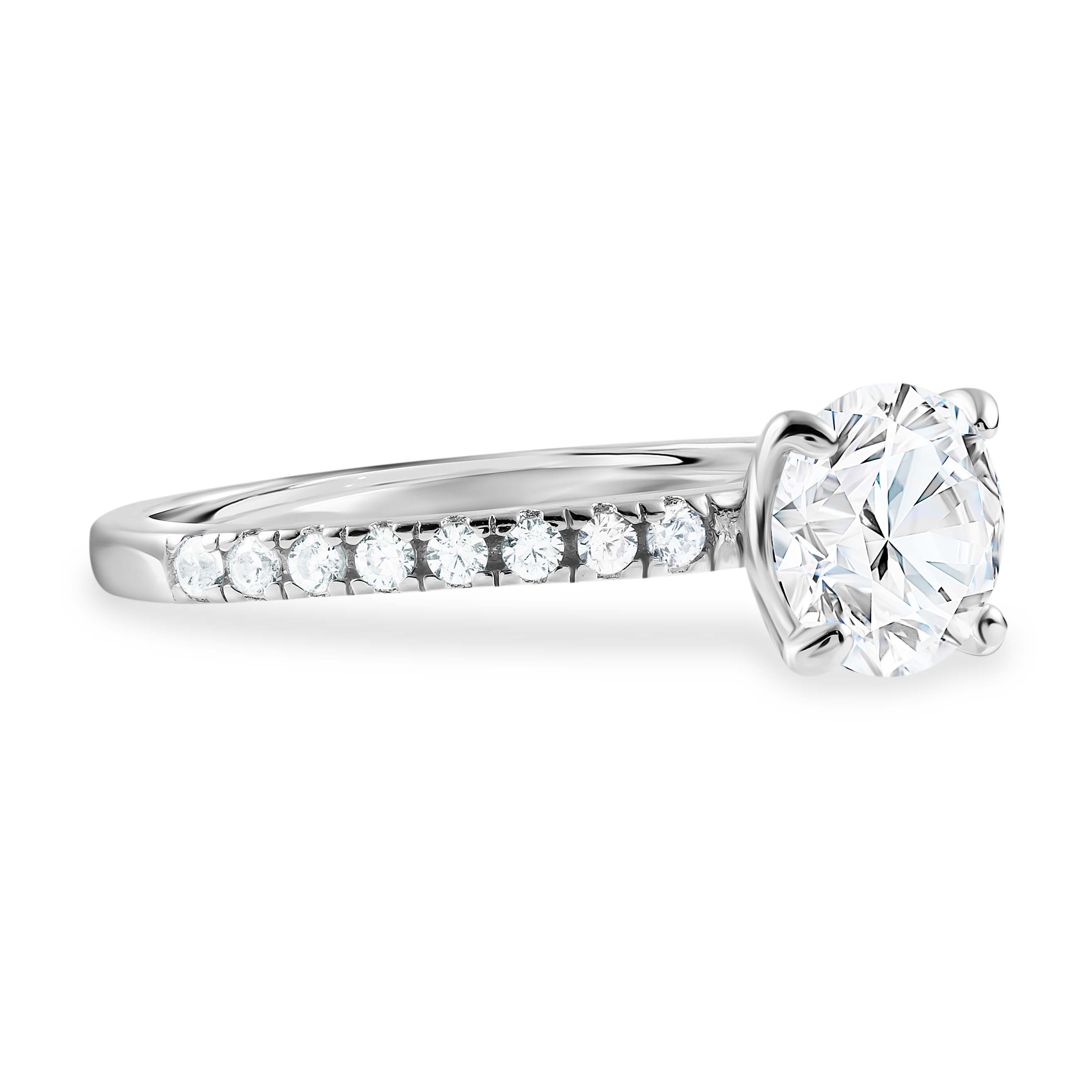 Exquisite Precious Metal Ring with Brilliant Center Stone
