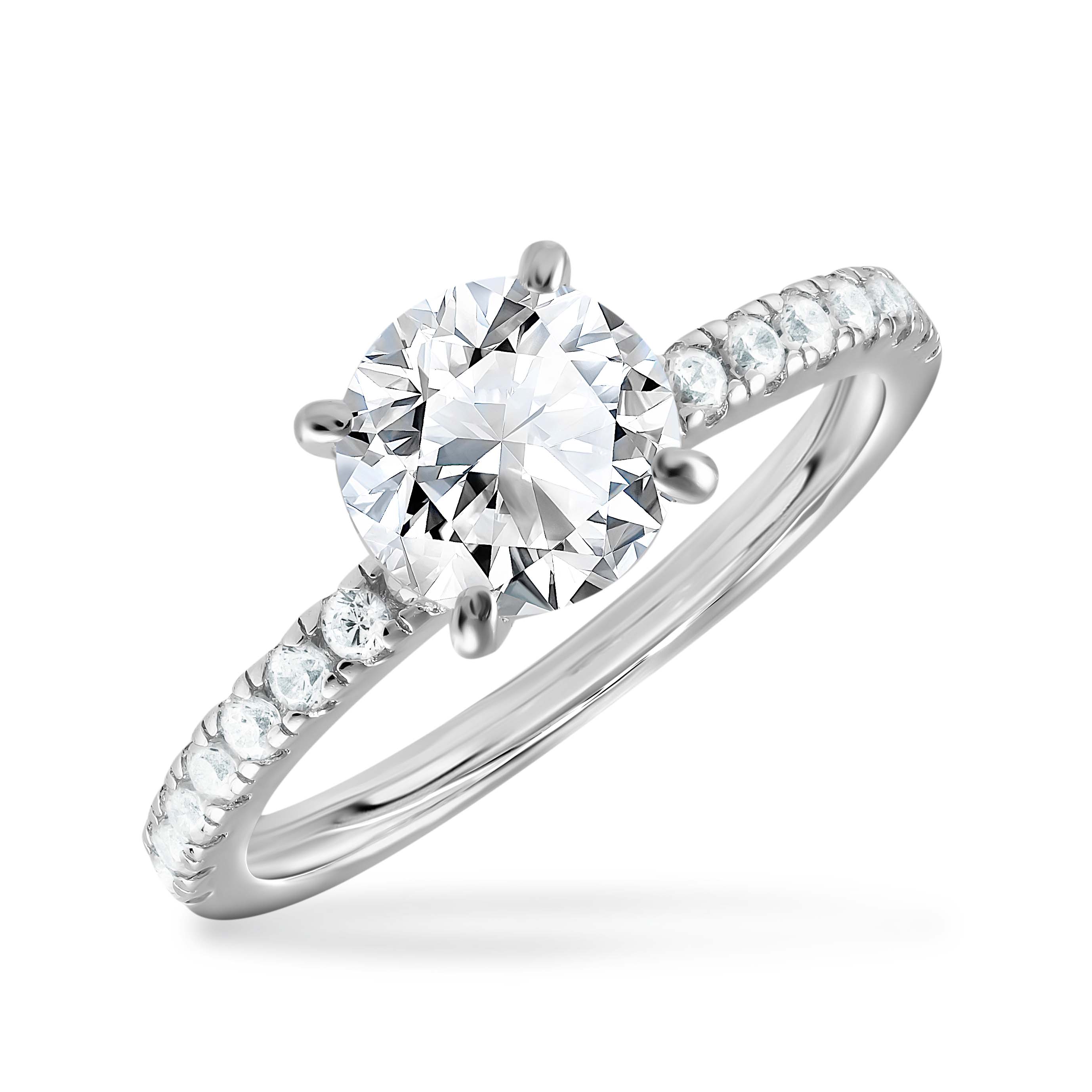 Exquisite Precious Metal Ring with Brilliant Center Stone