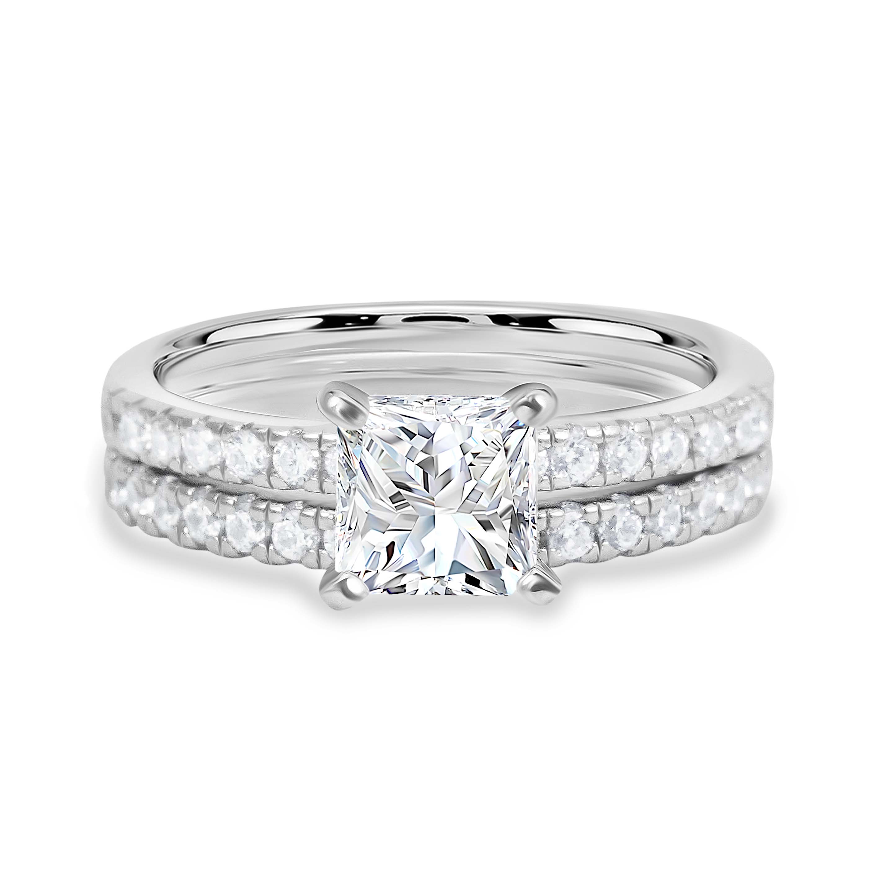 Luminous Promise Moissanite Engagement Ring Set