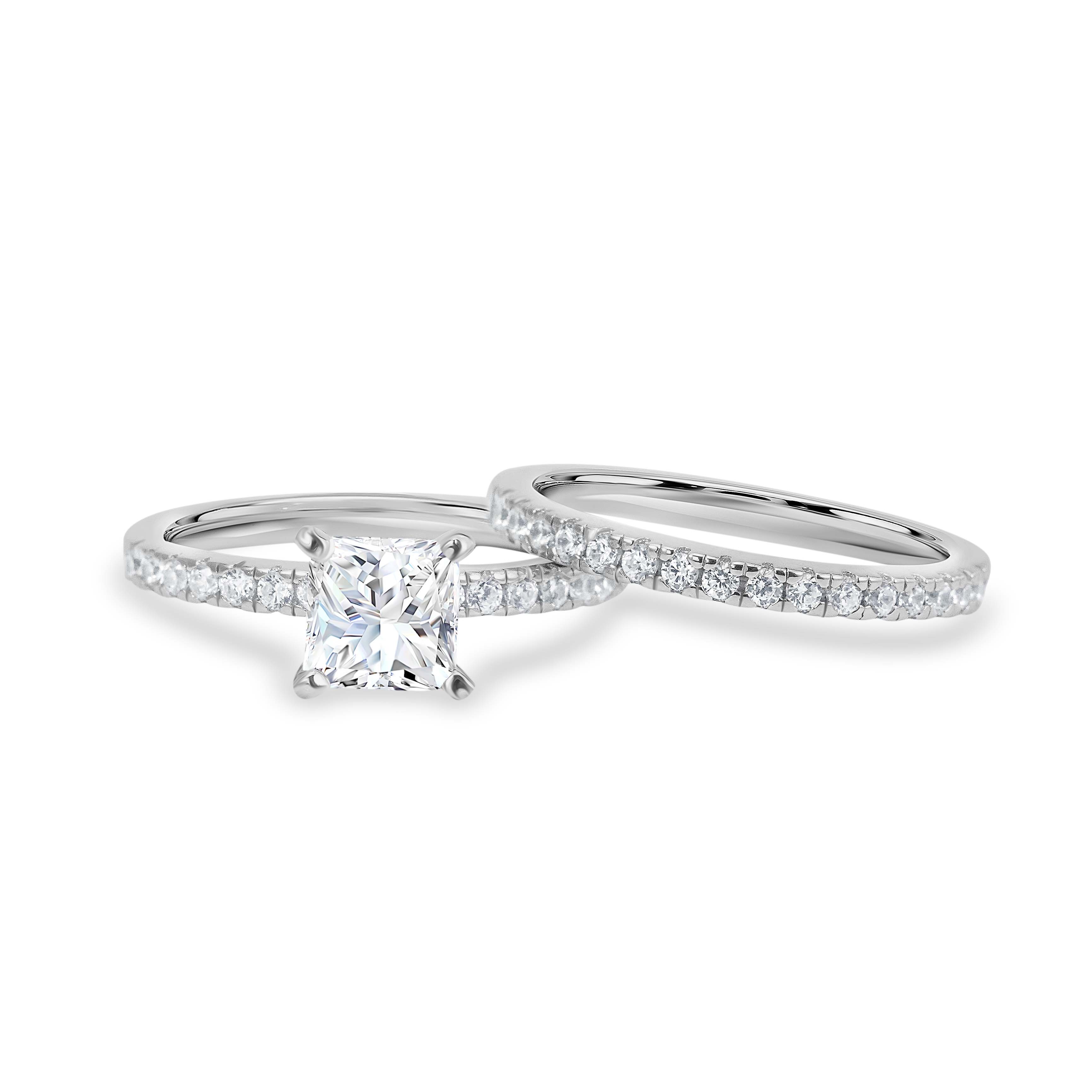 Luminous Promise Moissanite Engagement Ring Set