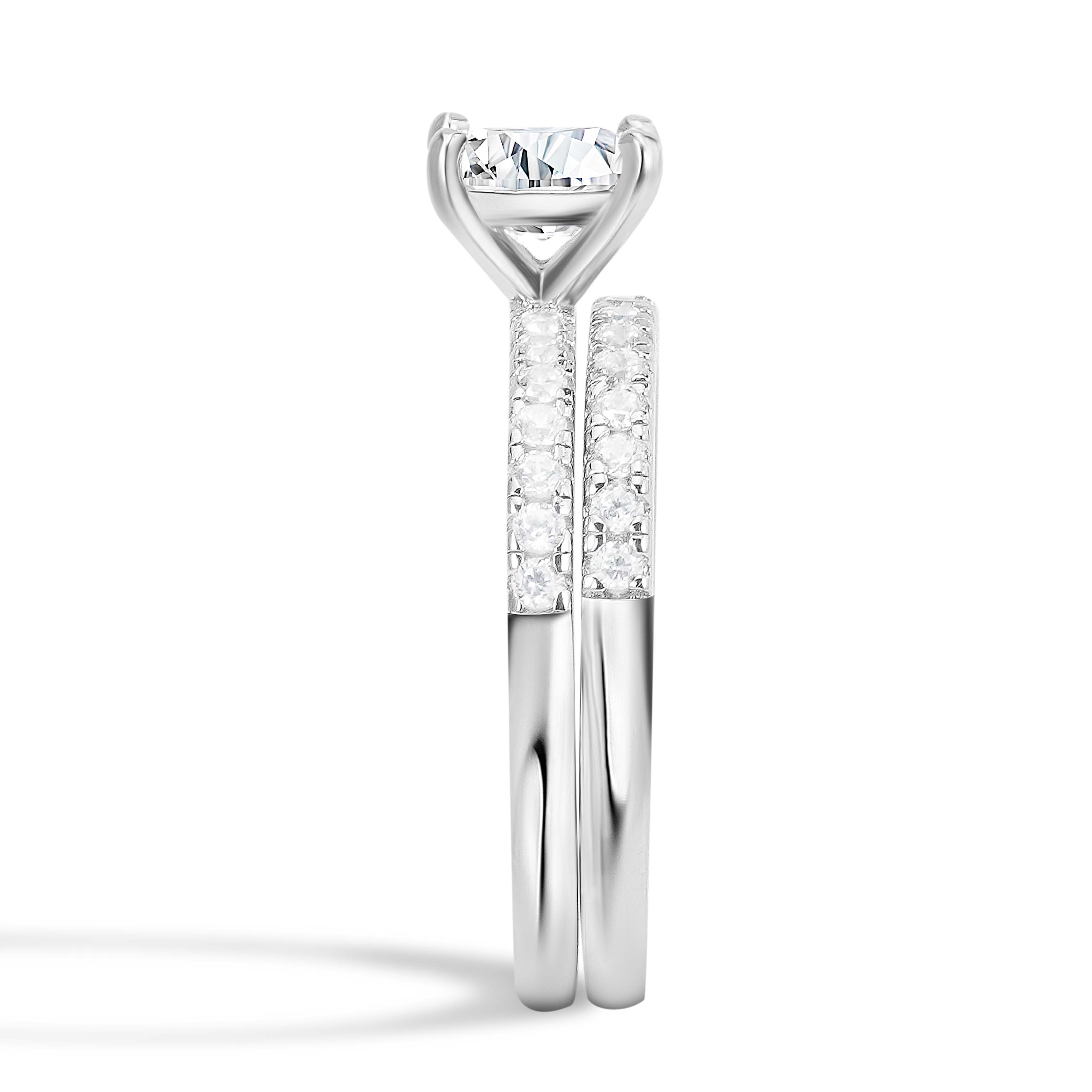 Luminous Promise Moissanite Engagement Ring Set