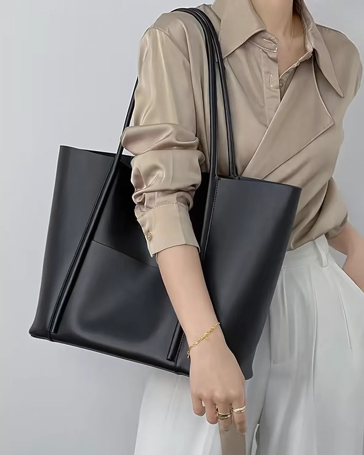 Urban Chic Leather Laptop Tote