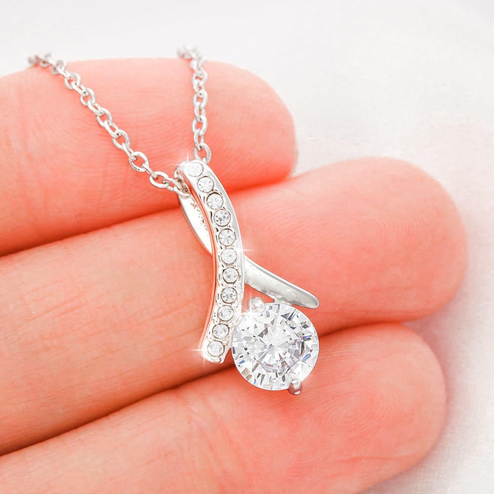 To my Daughter From Mum White Gold Necklace