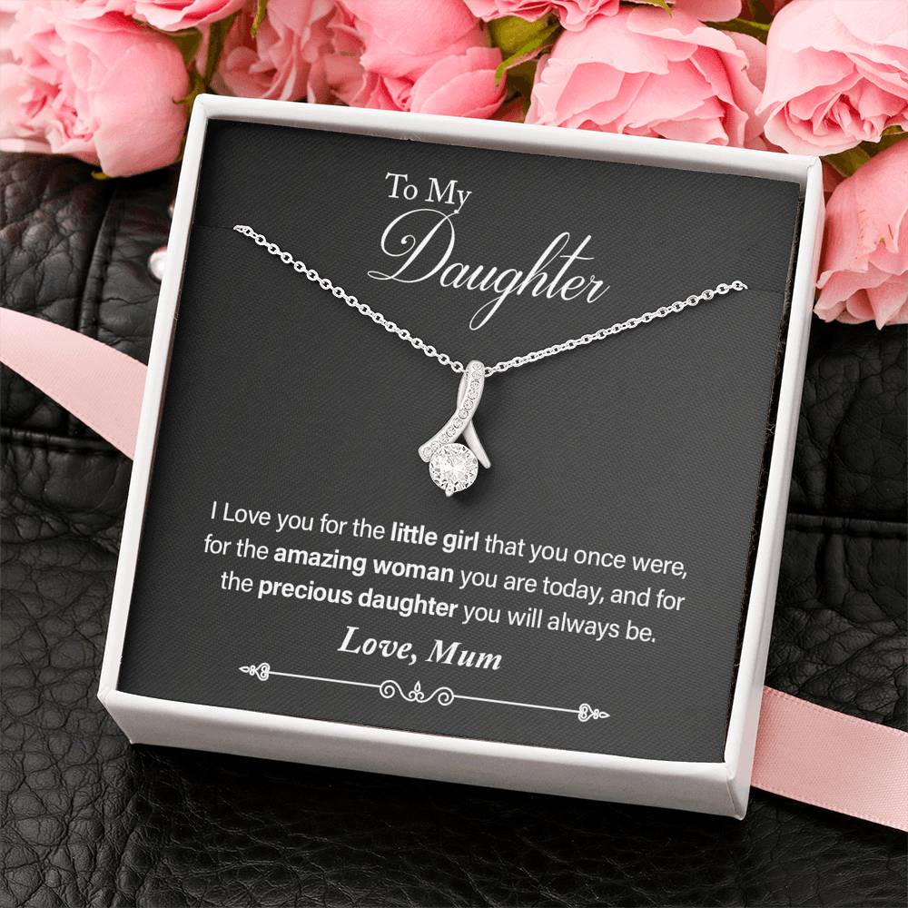 To my Daughter From Mum White Gold Necklace