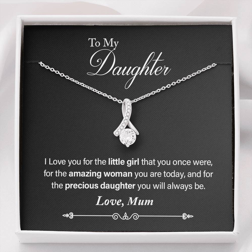 To my Daughter From Mum White Gold Necklace