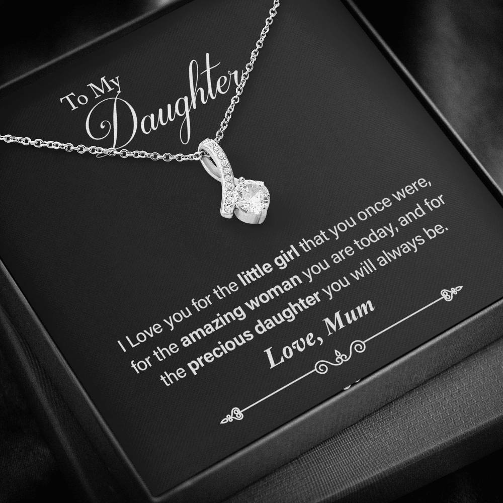 To my Daughter From Mum White Gold Necklace