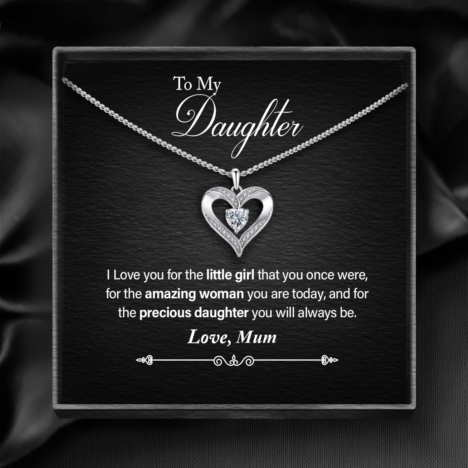 To my Daughter Heart Necklace