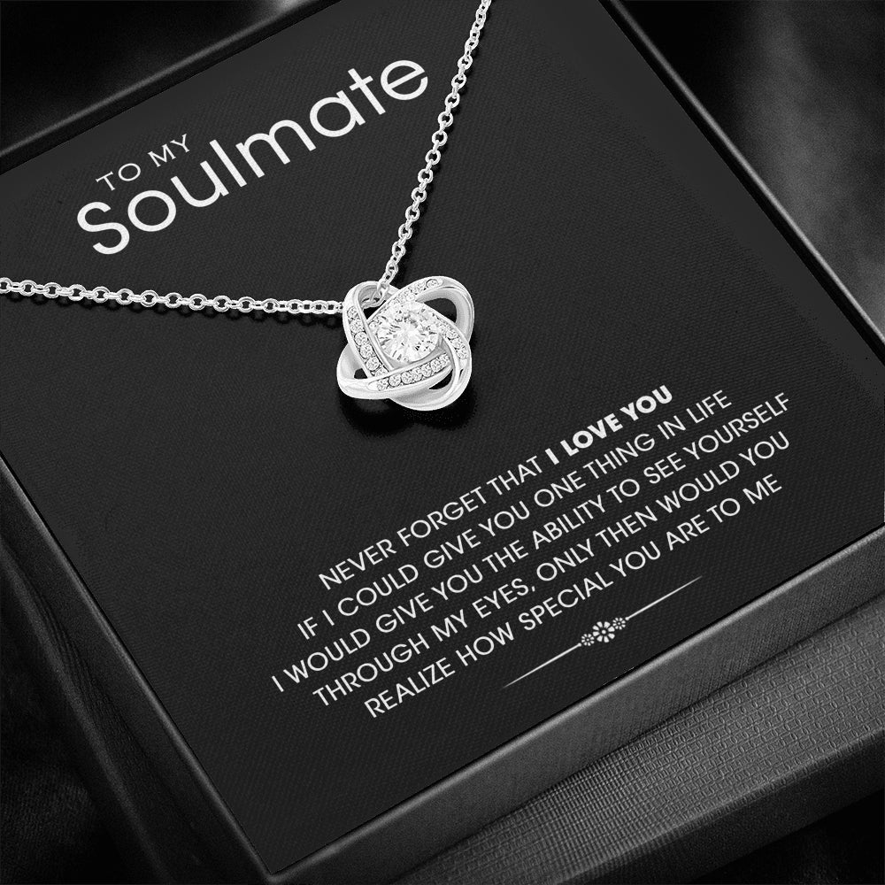 To My Soulmate Love Knot Necklace