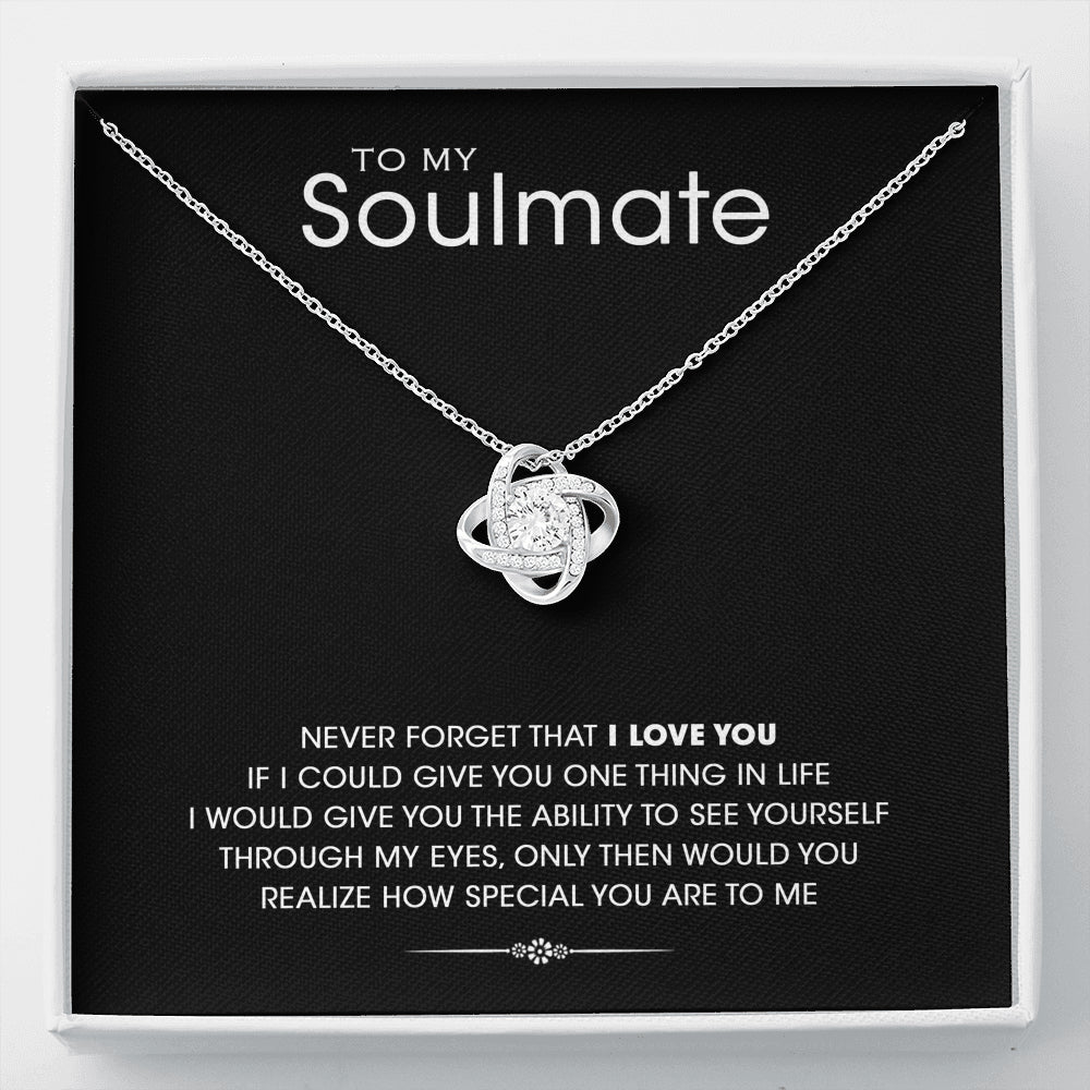 To My Soulmate Love Knot Necklace