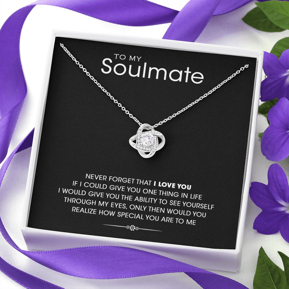 To My Soulmate Love Knot Necklace