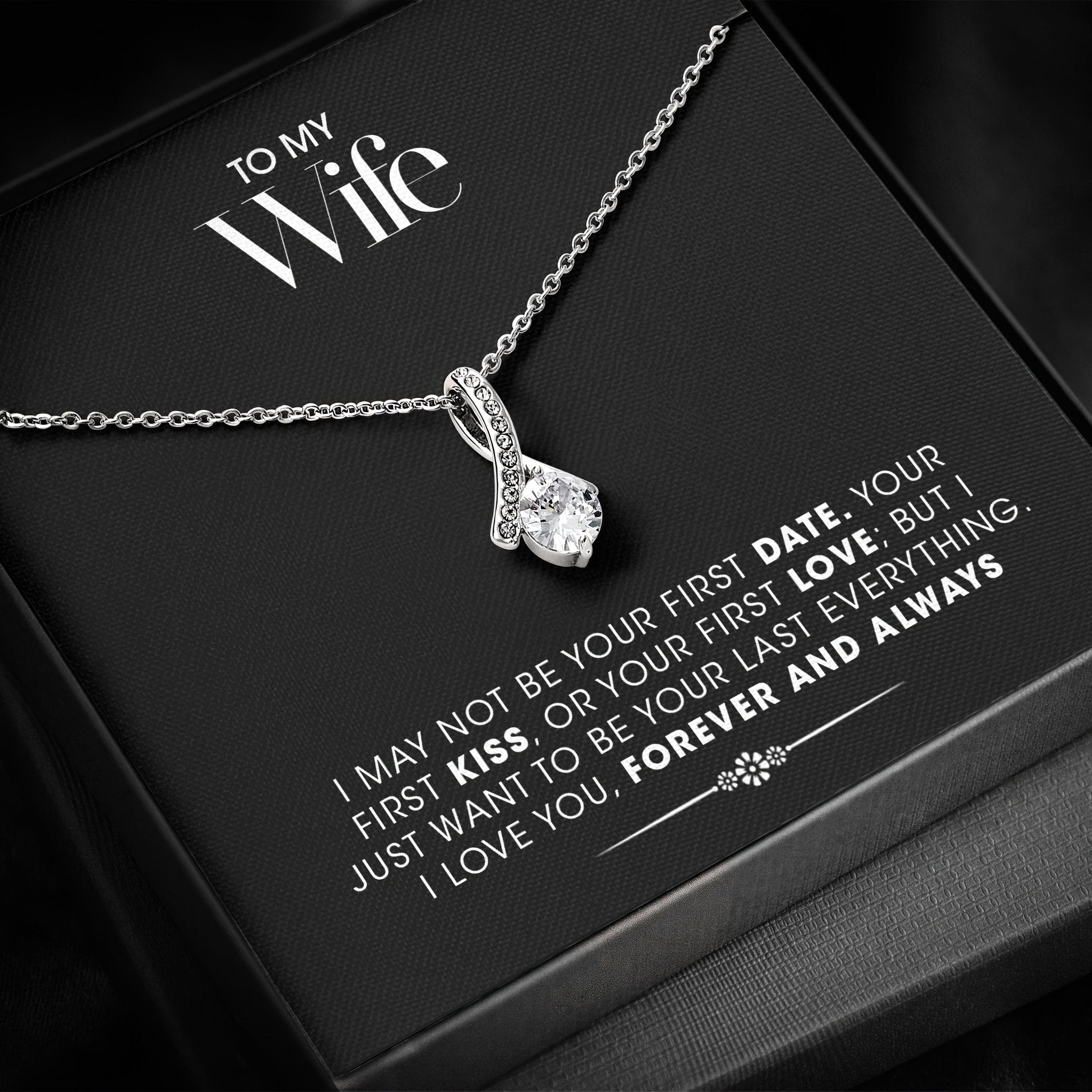 To My Wife White Gold Necklace