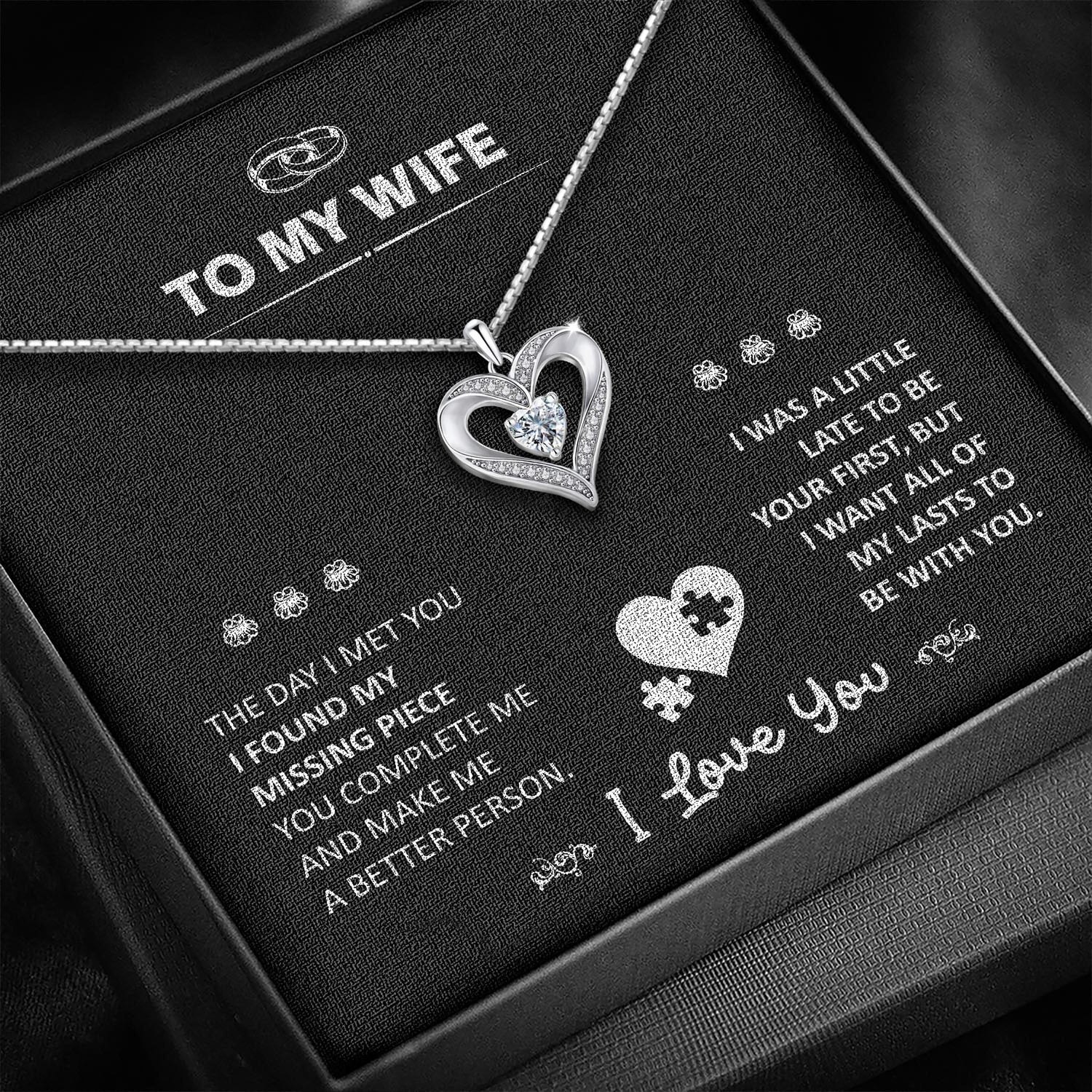 To My Wife Radiant Heart Necklace
