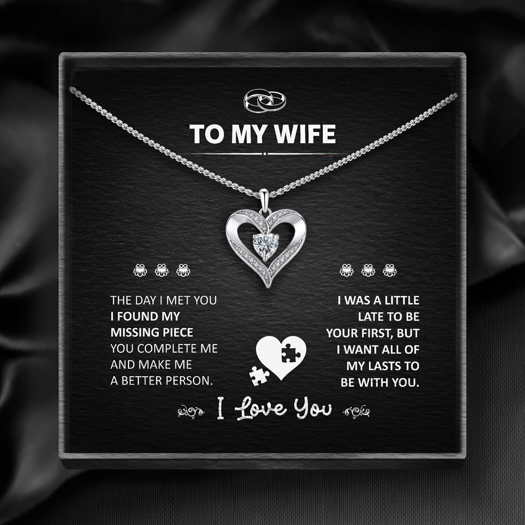 To My Wife Radiant Heart Necklace