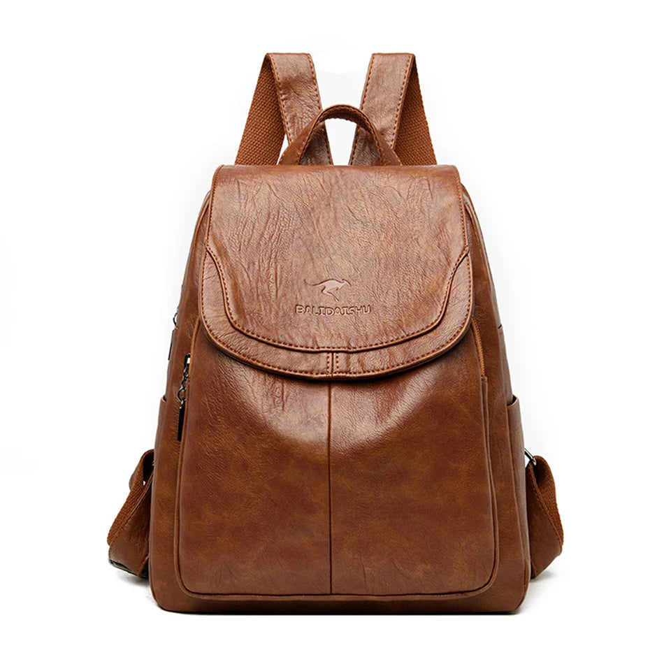 AriaGuard Mini Anti-Theft Leather Backpack