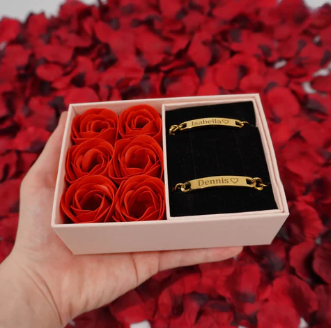 Couple's Engraved Bracelet Set
