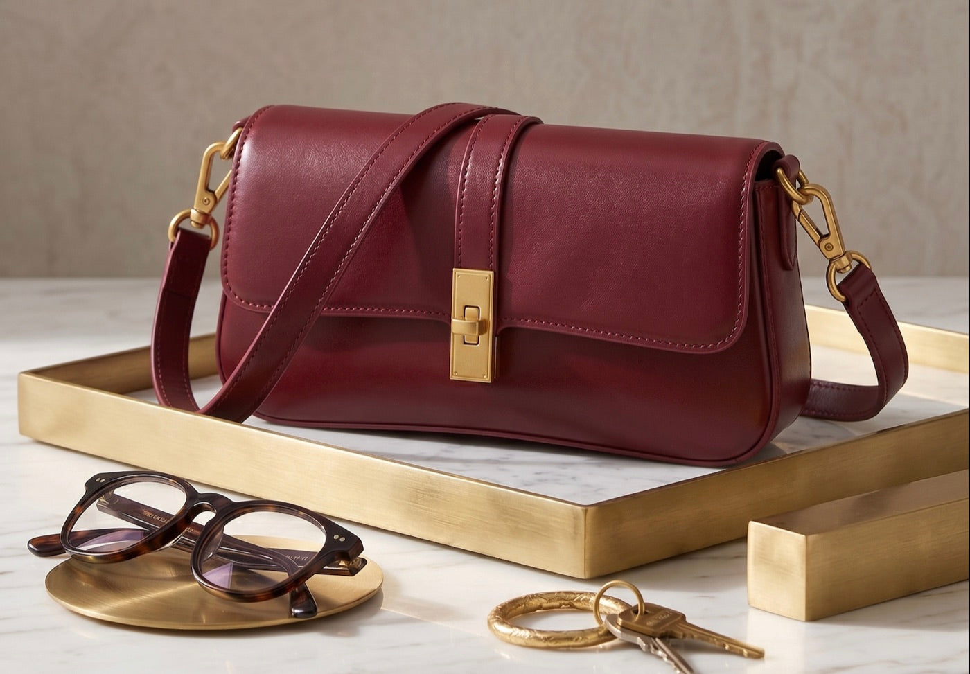 Marcellina Luxe Leather Shoulder Bag