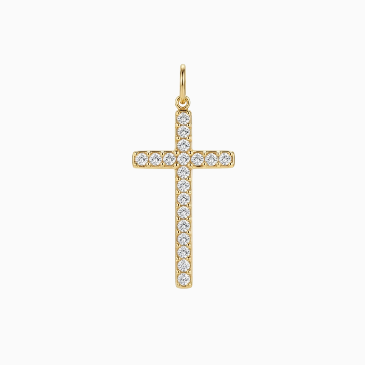 Charms - Gold Jeweled Cross Pendant