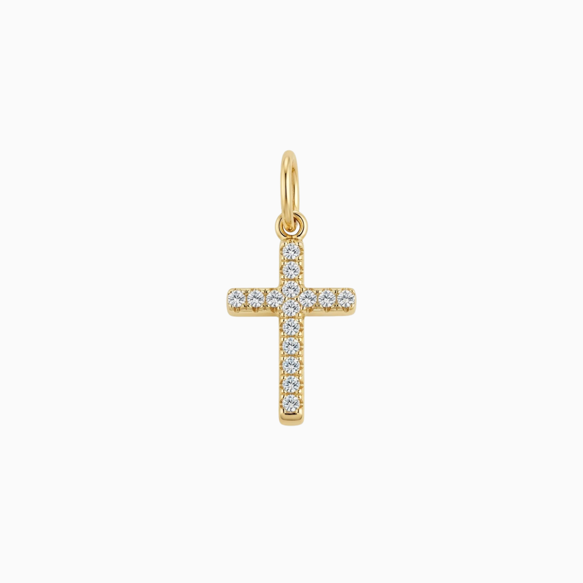 Charms - Gold Rhinestone Cross Pendant
