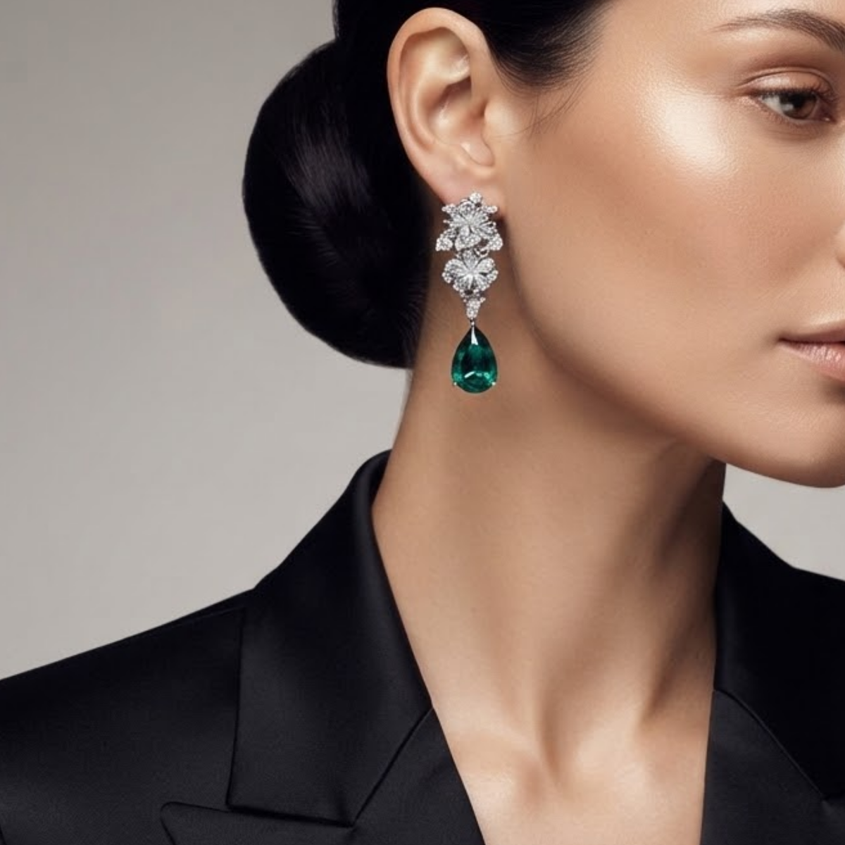 Boucles d’oreilles pendantes Ermiea Emerald