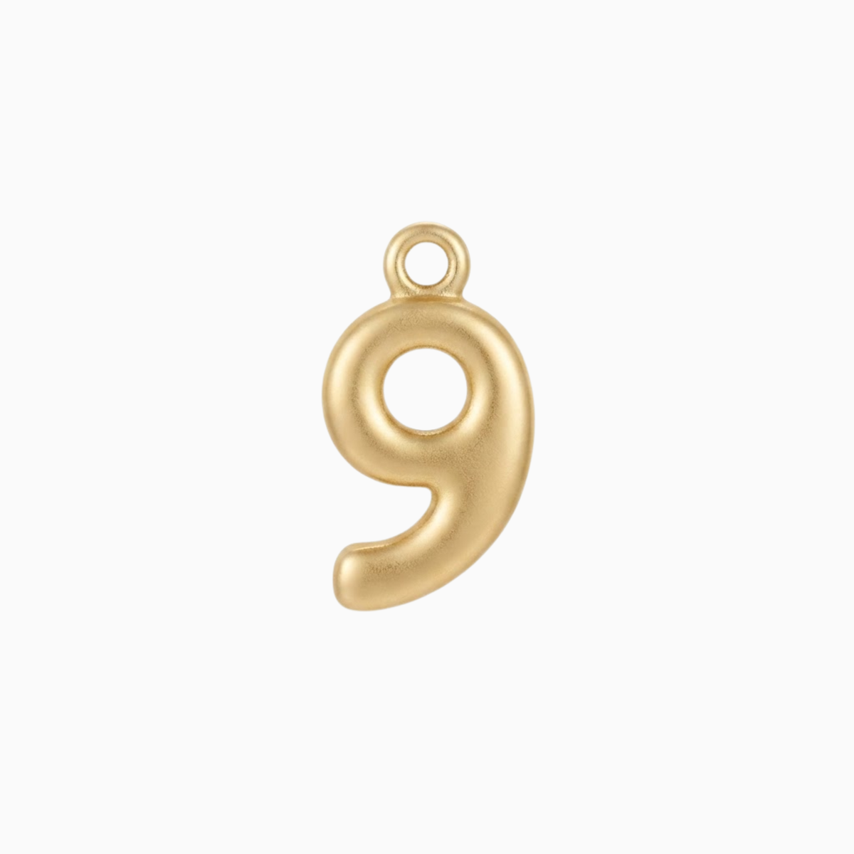 Charms - Gold Bubble Number 9 Pendant