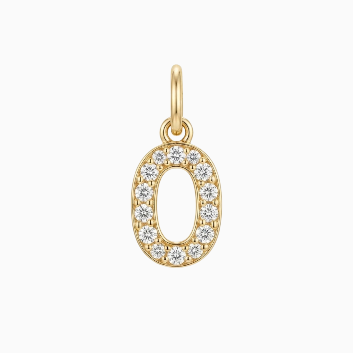 Charms - Jeweled Number 0 Pendant