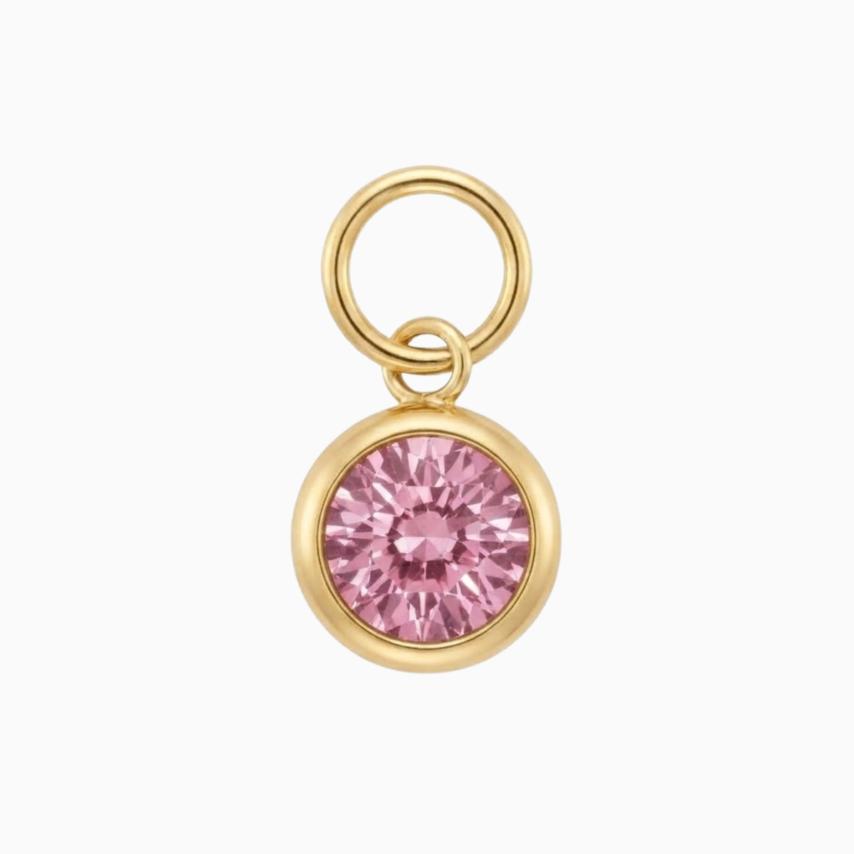 Charms - October Classic Round Birthstone Pendant