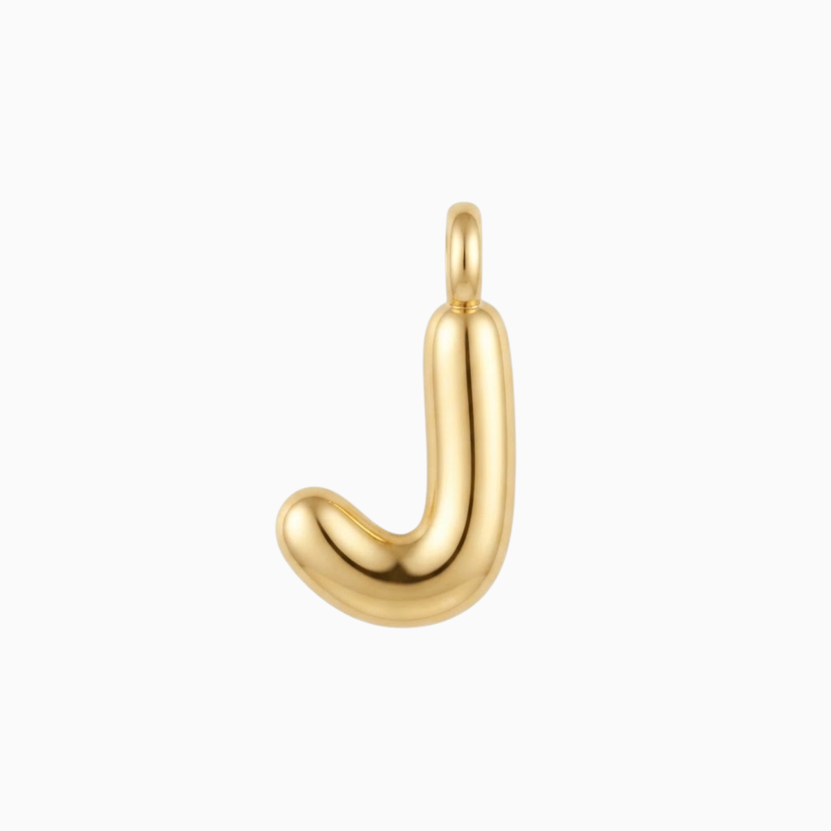 Charms - Gold Bubble Letter J Pendant