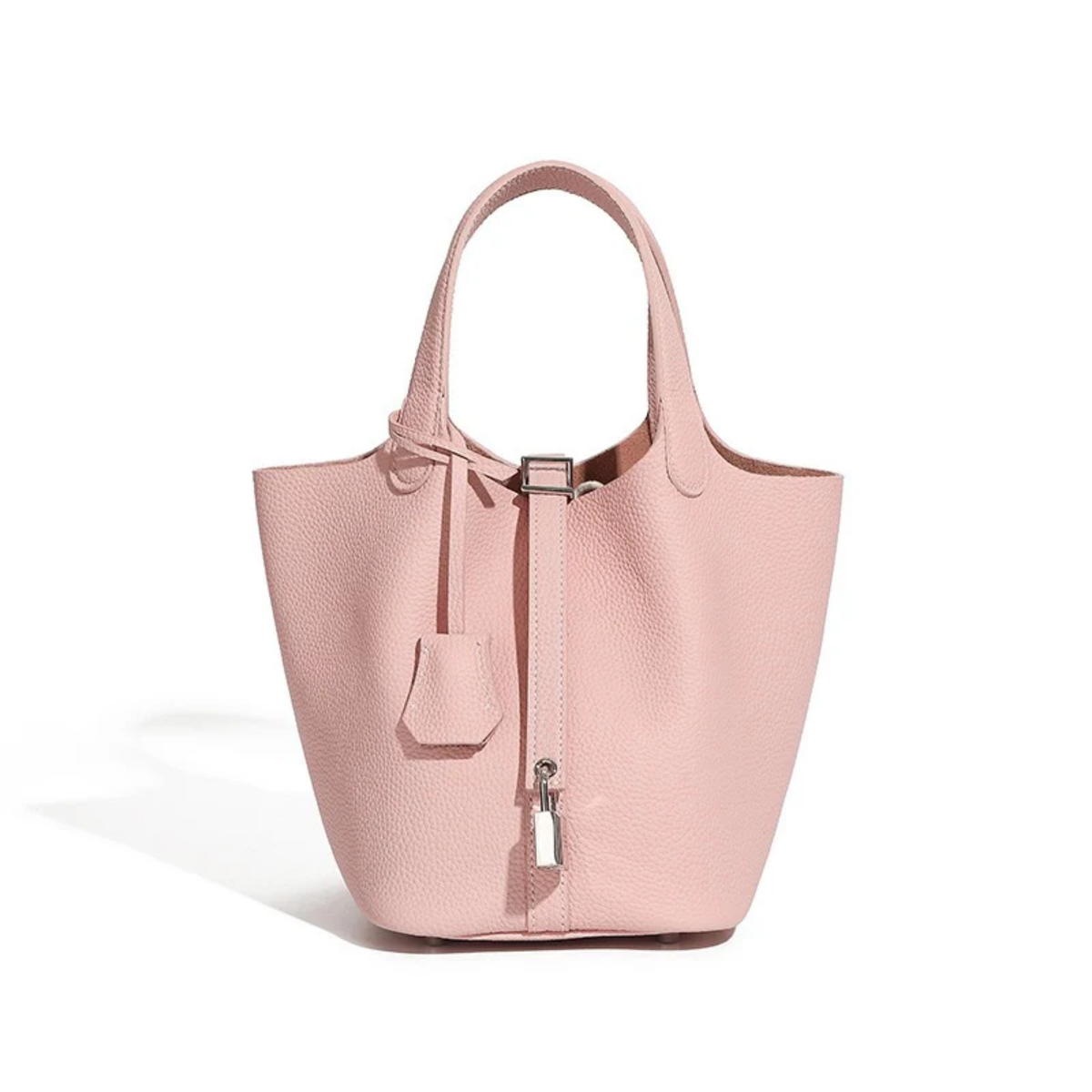Lavelle Genuine Leather Buckle Basket Bag
