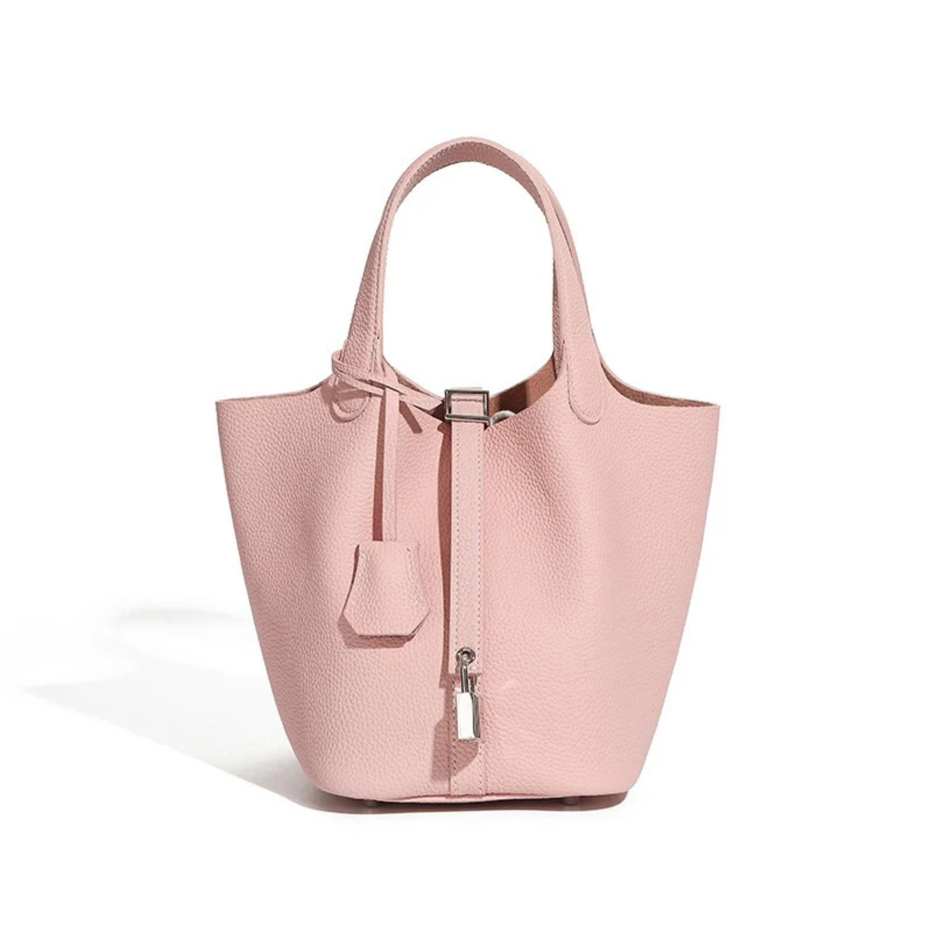 Lavelle Genuine Leather Buckle Basket Bag