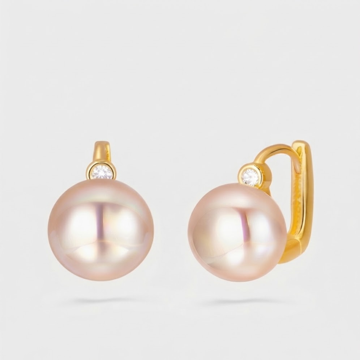 Rosé Champagne Pearl Earrings