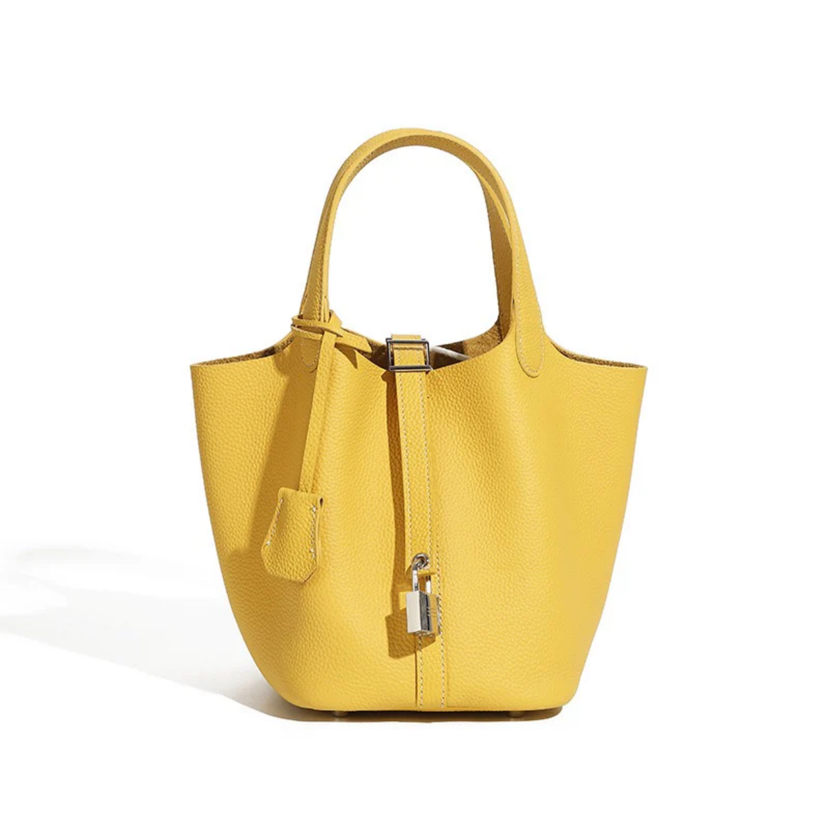 Lavelle Genuine Leather Buckle Basket Bag